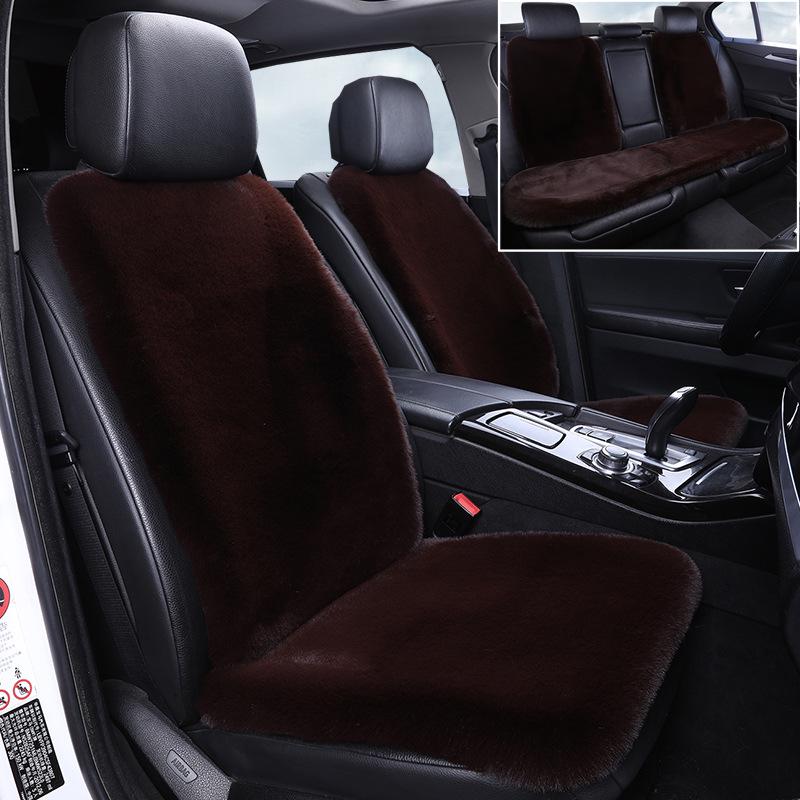 Winter Rabbit Fur Wool Heated Car Seat Cushion - Non-slip, Warm, for Single Seat with Small Waist Support