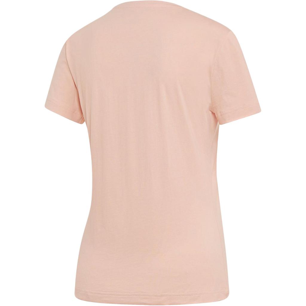 Adidas Solid Color Letter Logo Sports Fitness Short Sleeve T-Shirt Women Tops Pink EI4584