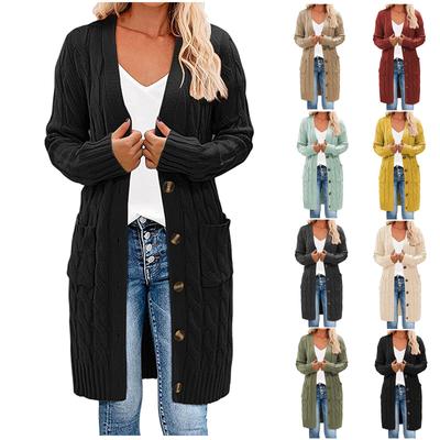 Dámský dlouhý svetr Boho Patchwork Cardigan s otevřeným předním pleteným svetrem