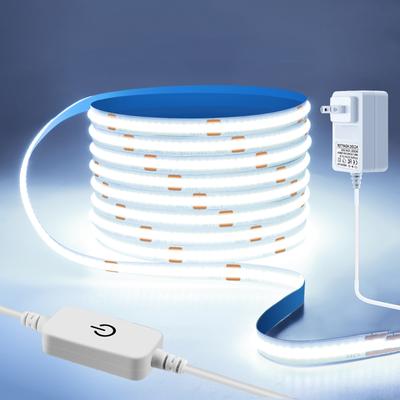 Bande LED COB Super brillante, DC 12V, 1M/2M/3M/4M/5M, interrupteur à capteur tactile variable, 320 diodes/m, ruban Flexible, rétro-éclairage de la maison, éclairage de cuisine