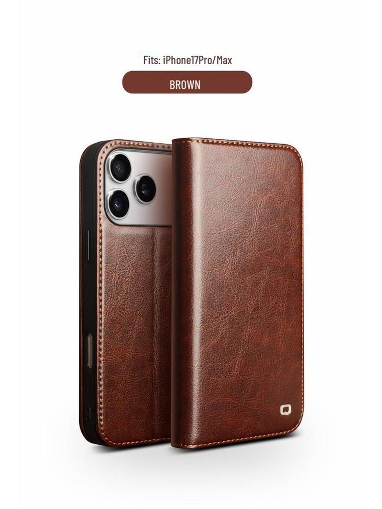 Chali iPhone 17 Pro Max Leather Flip Cover with Stand & Card Slots - Full Coverage Protective Case