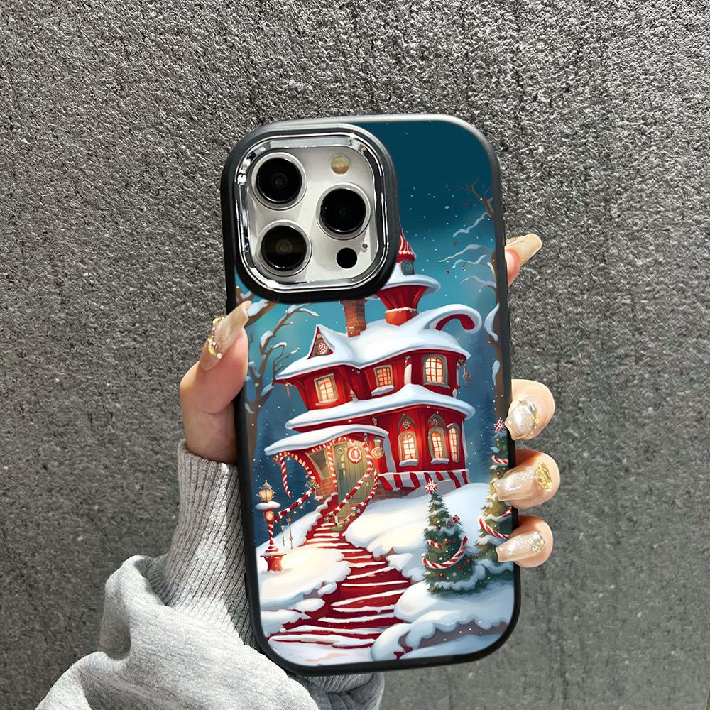N103 Neujahr Frohe Weihnachten Design Art Weiche Telefonhüllen für iPhone 16 Pro Xiaomi 11 Lite Redmi 13C Note 11s Plating Rahmen Kameraschutz Rückseite