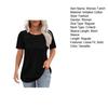 Women Summer T-shirt Round Neck Short Sleeve Tee Shirt Solid Color Lines Texture Loose Fit Pullover Tops Daily Wear