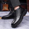 Martin Men's Shoes Autumn and Winter New  Dress Leather Shoes Men's Velvet Thermal Cotton Shoes Snow Boots