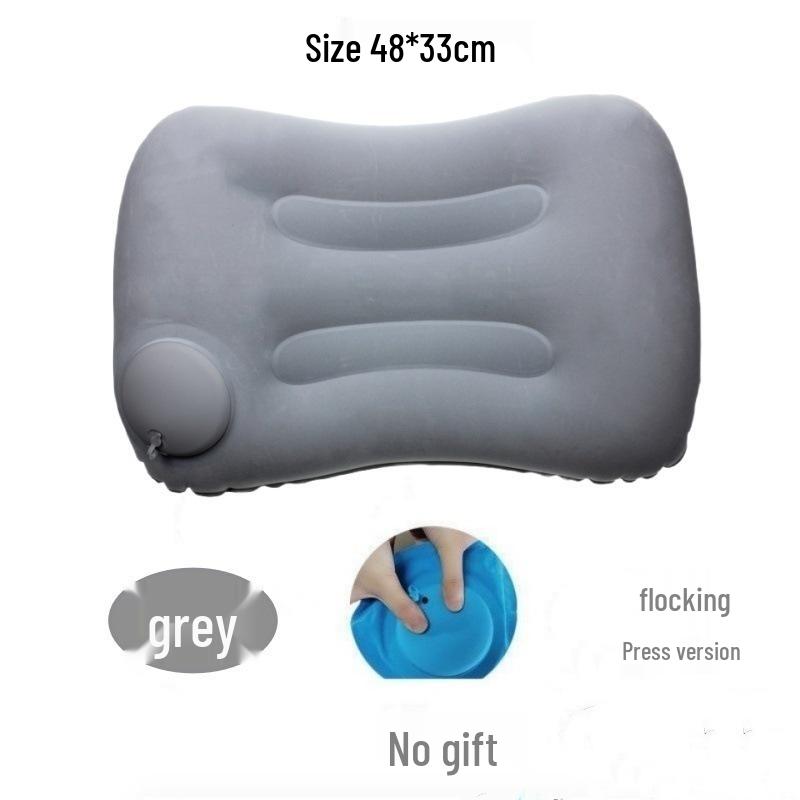 Inflatable Travel Pillow: Portable, Press-and-Fold Design for Camping, Lumbar Support, and Comfort.
