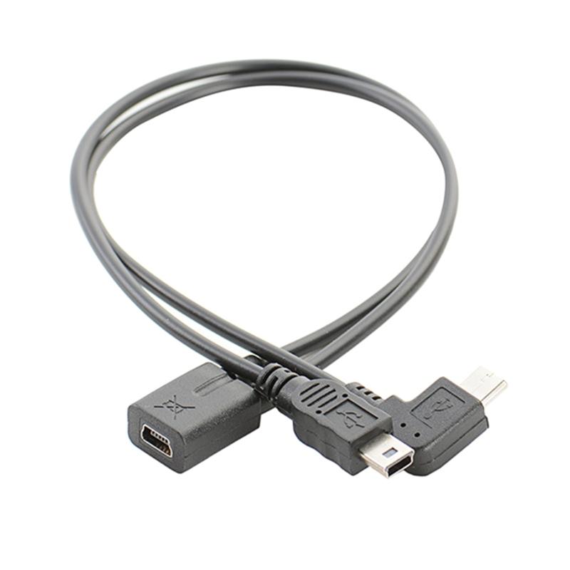 

Mini USB Splitter Extender Cable Mini 5p Female to mini 5p Right Angles Male+Micro Male Cord Splitter Charging Cord 1