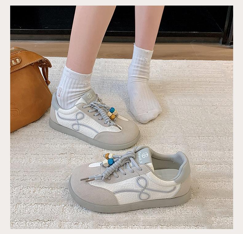 Wang Yibo Yang Mi thick-soled women's retro ugly cute lace-up casual sneakers little white shoes