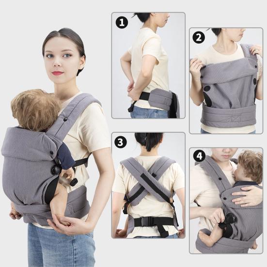 Baby Carrier for Newborns To Toddlers 7-36 Lbs Ergonomic 4-in-1 Design Adjustable Hip Seat Straps Supports Healthy Hip Spinal Development Baby Carrier