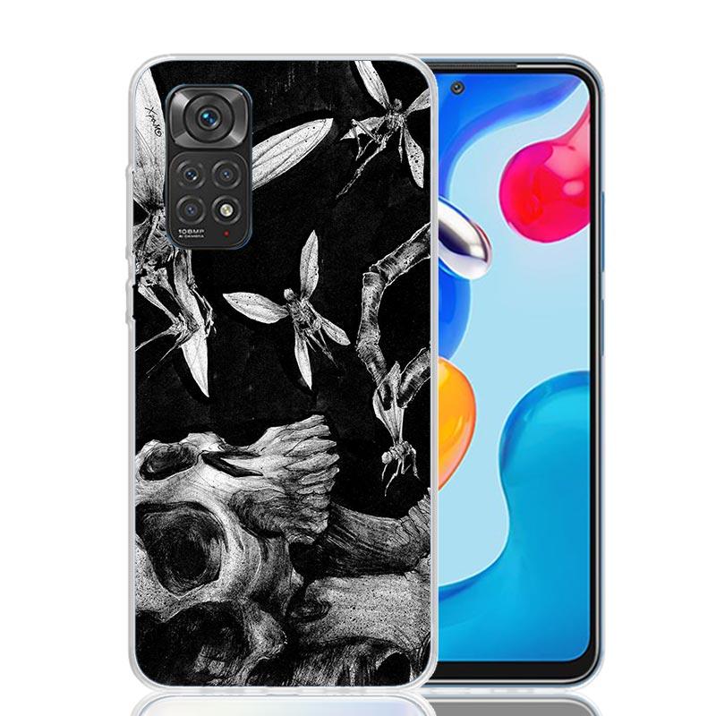 Dark Demon Black Skeleton Case Phone Cover for Xiaomi Redmi Note 14 13 12S 12 11S 11 11T 11E 10S 10 Pro Plus 5G Trend Fundas Not