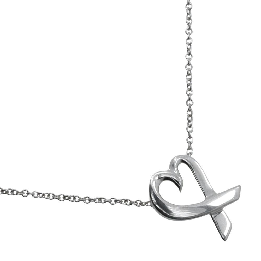 TIFFANY&Co. Loving heart Necklace Paloma Picasso Silver925 heart 2.1g Women Used