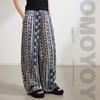 Girls' Summer Retro Floral Wide-Leg Pants