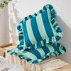 2 Piece Striped Pillow Cover Polyester Outdoor Decorative Throw Pillow Case With Invisible Zippers For Pool Garden