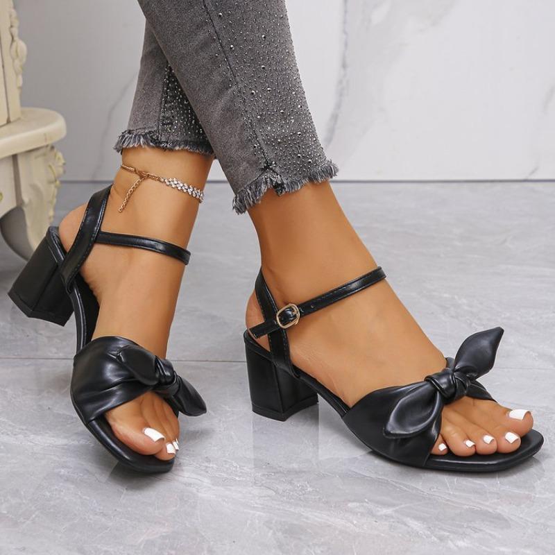 Fashion Buckle Strap 2025 Sandals Comfort Shoes for Women Square Toe Block Heels Large Size Suit Female  New Fashion