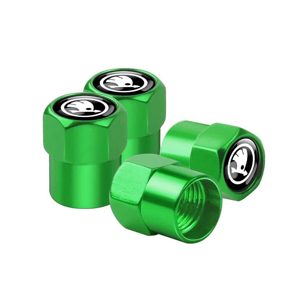 Samolepka na auto 2025 Horká 4ks Krytky ventilků pneumatik kol auta Pouzdro na dřík Pro Skoda Octavia Fabia Rapid Yeti Superb Octavia A5 A7 VRS S Emblémem