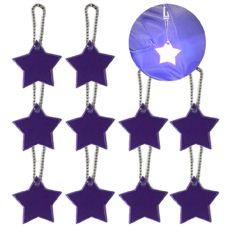 10x Personalized Outdoor Sport Keyrings Reflective Stars Safe Reflector Keychain