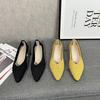 Fashion 2025 Fashion Breathable Mustard Yellow Ballet Flats Pointed Toe Slip On Loafers Women Casual Soft Rubbler Sole Boat Shoes