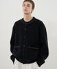 Draw Fit Stitch Point Pbt Round Cardigan [Black]