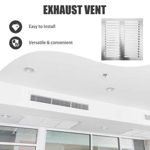NUOLUX Air Vent Cover, Stainless Steel Ventilation Grille, Exhaust Vent Louver Grille Cover, Silver