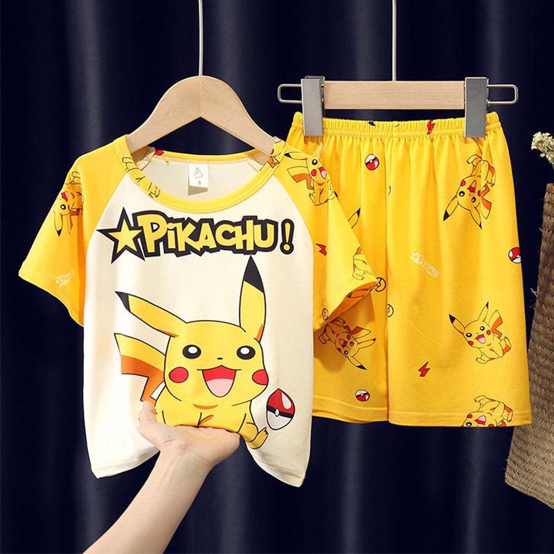 Summer Cartoon Pajama Set: Short Sleeve & Shorts for Kids