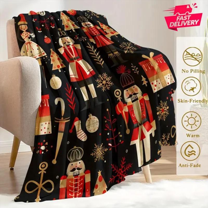 Christmas Blanket Reindeer Holiday Gifts Winter Holiday Decor Xmas Gift Ideas Festive Xmas Santa Claus Decor Gift