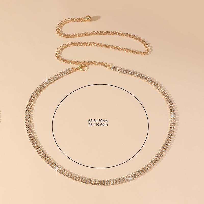 Women'S Rhinestone Fashionable Waist Chain Spring And Summer Trendy Decorative Chain