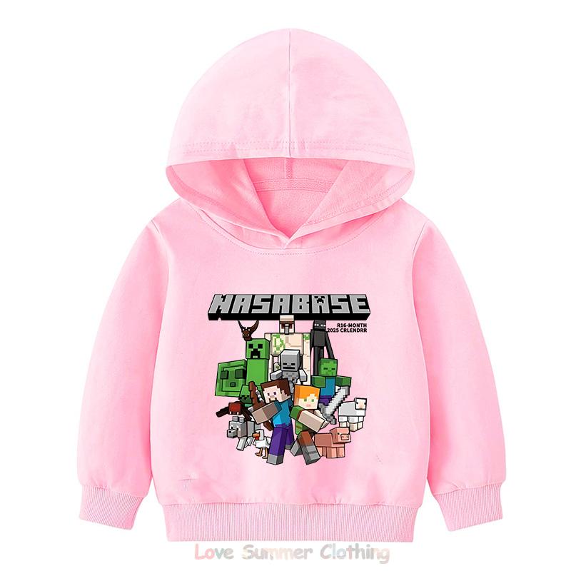 Minecraft Hoodie for Kids HD Print Boyd and Girls Pullover Polyester  Casual Girls Sweatshirt Fall Many Colors Age 4-14