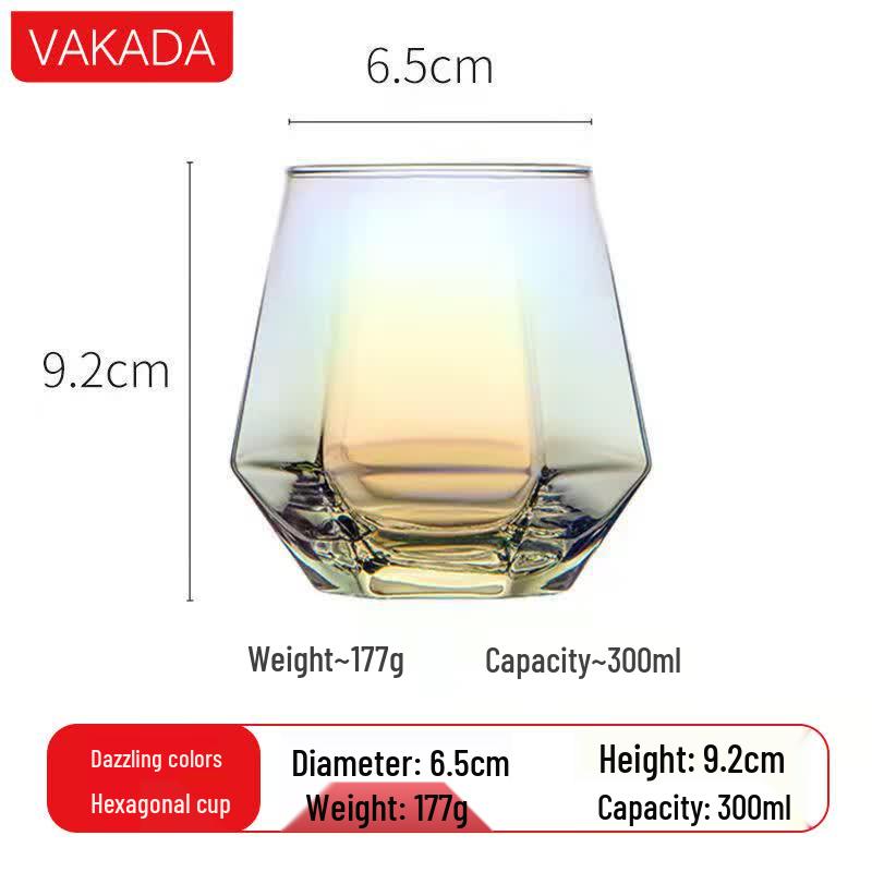 VAKADA Hexagonal Glass Beverage Cup