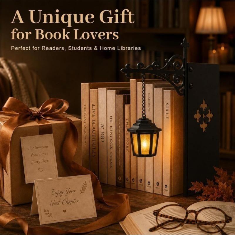 Gotischer Buchständer mit Hängelaterne, Halloween Kürbisdekor, Atmosphärische Lampe für die Bibliothek, Dekorative Souvenir für Lesebegeisterte