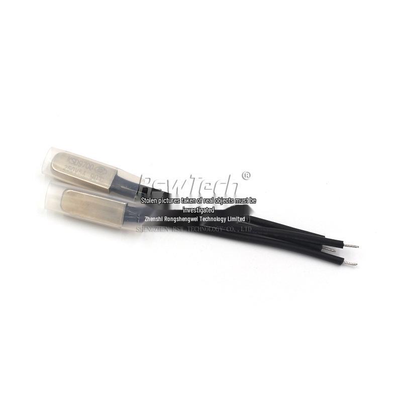 KSD9700 Thermal Protector Switch: 5A, Metal, Normally Open/Closed, 15°C to 155°C.