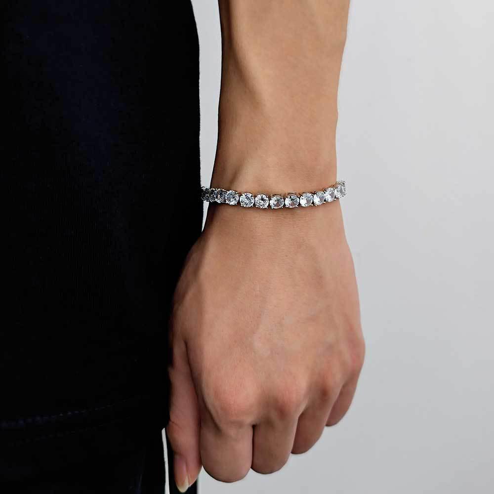 Trendy 18K zlatem pozlacený tenisový náramek se zirkony pro muže – Hip-hopový styl