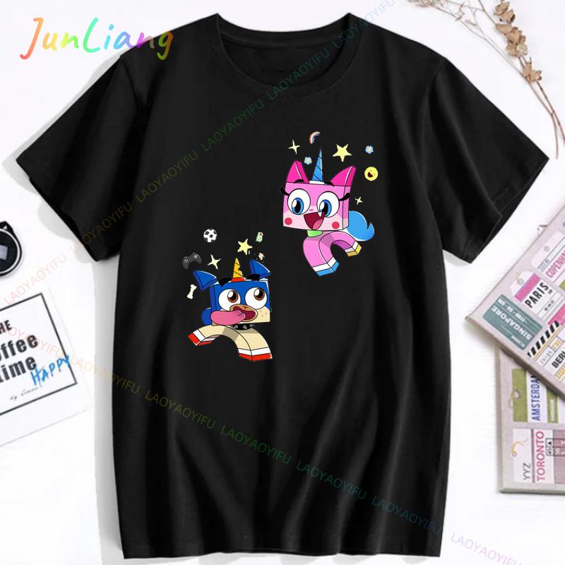 Unikitty Cat T Shirt Movie Cartoon Cute  Funny Tee Man Womens Short Sleeves Gift TShirt