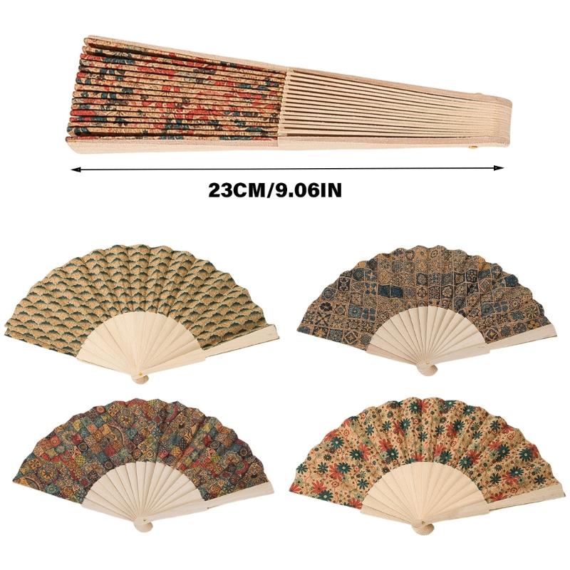 Sophisticated Colorful Checkered Pattern Hand Fan Vintage Ethnic Styles Folding Fan for Performances and Collection