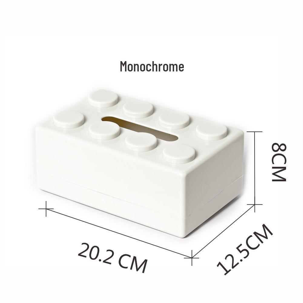 Two-Tone ABS Building Blocks Tissue Box - Creative Pull-out Design for Bathroom & Living Room