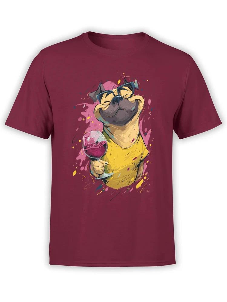 Wine Time Pug Dog Tshirt Unisex S