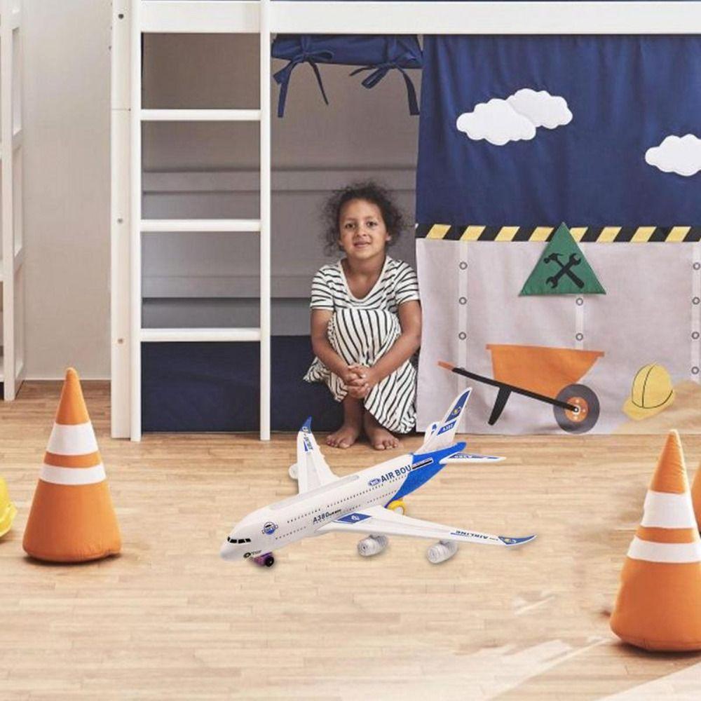Sound and Light Electronic Aeroplane Toy Automatic Rotation LED Airbus Toys  Children's Toys
