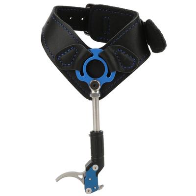 Blau Aluminiumlegierung Leder Bequem Verstellbare Länge Bogenauslöser Handgelenkschlaufe Bogenschießen Release