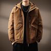 High-End Retro Techwear Hooded Men's Down Jacket - 2025 Autumn/Winter Casual Loose Fit