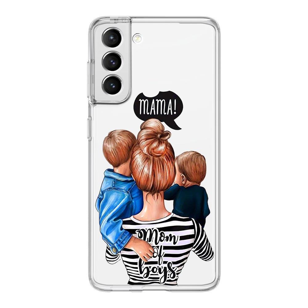

Phone Case For Samsung Galaxy S24 Ultra S23 FE S22 S20 S21 5G S10 S9 Plus S10E S8 Soft Silicone Clear Baby Girl Mom Family Cover Samsung S10
