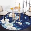 Blue and White Floral Pattern Ceramic PlateRound Non-Slip chair mat chair carpet for office Rugs for Office Decor Gift For Valentine's Day Mother's Da