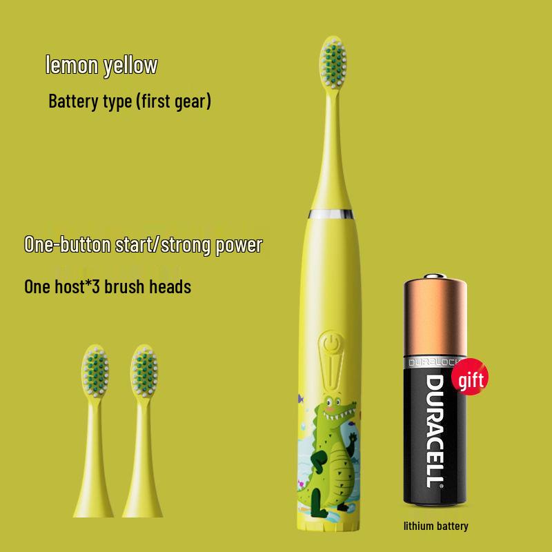 Cartoon-Themed IP7 Waterproof Kids' Sonic Electric Toothbrush with Soft U-Shaped Bristles