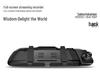 HD Dual Lens Dash Cam with Full-Screen Rearview Mirror for Front and Rear Recording