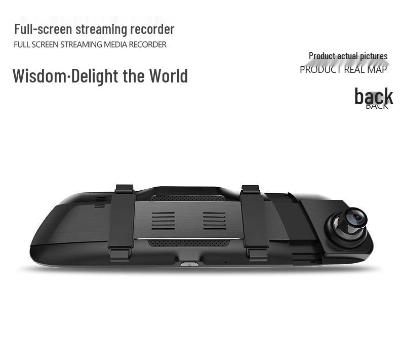 HD Dual Lens Dash Cam with Full-Screen Rearview Mirror for Front and Rear Recording