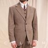 CULTUM Men's 50% Wool Herringbone Business Suit