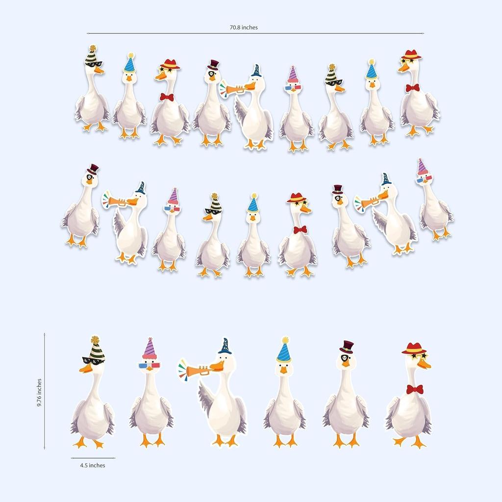 Cheerland Silly Goose Party Decorations Garland Birthday Banner Garden Tea Party Hanging Funny Goose Go Duck Decoration Supplies Farm Themed Cute