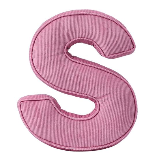 Pink Corduroy Letter Pillow A To Z English Alphabet Throw Pillow Decorative Capital Alphabet Shaped Hugging Cushion Sofa Bedroom Living Room Decor