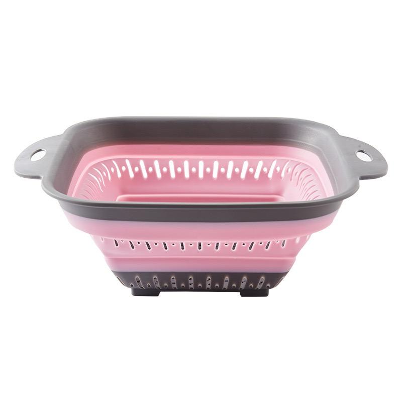 JOYBLISS Collapsible Silicone Kitchen Storage Basket Multi-use Fruit Vegetable Drainer Foldable Kitchen Bar Draining Colander Organzier