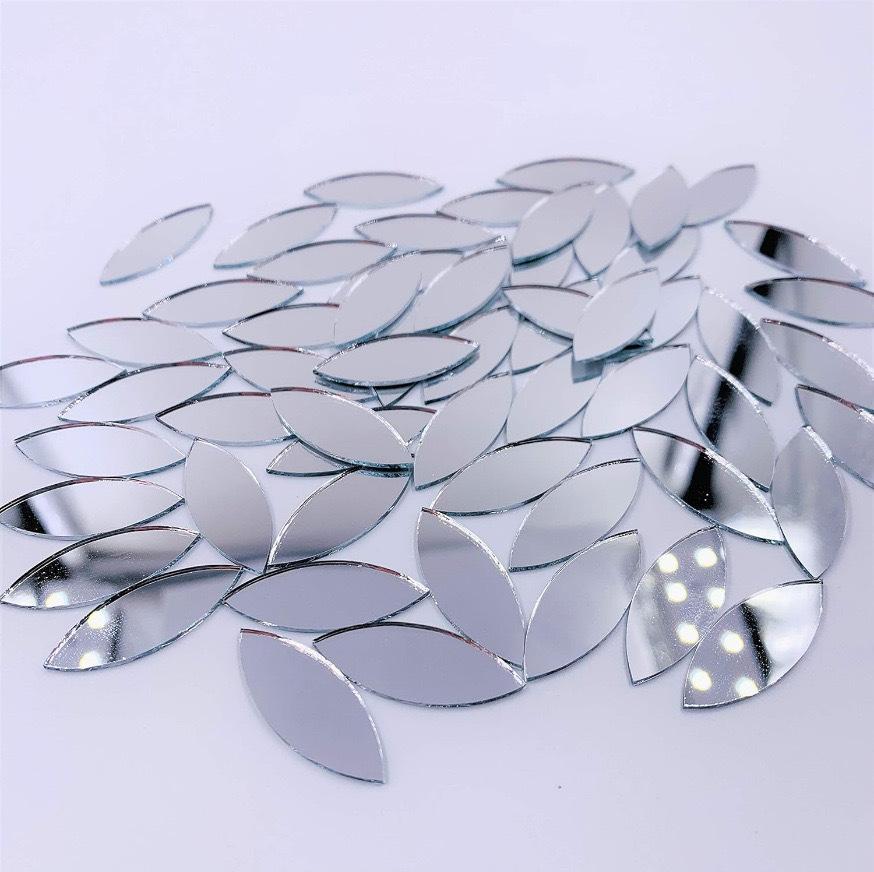 100pcs Leaf Acrylic Mirror Stickers - Decorative Self-Adhesive Decals for Windows & Home Decor