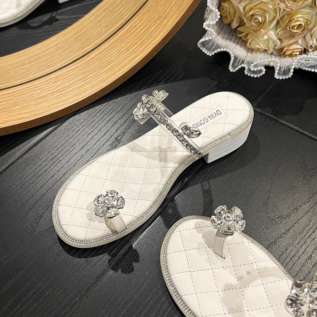 

New summer sandals women s high-end thick-heeled rhinestones beautiful platform sandals 40