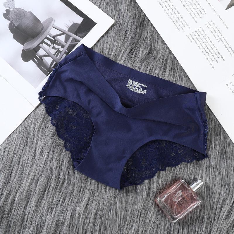 

Женские бесшовные кружевные трусики из ледяного шелка - Сексуальные, дышащие, ледяная перламутровая ткань XXL