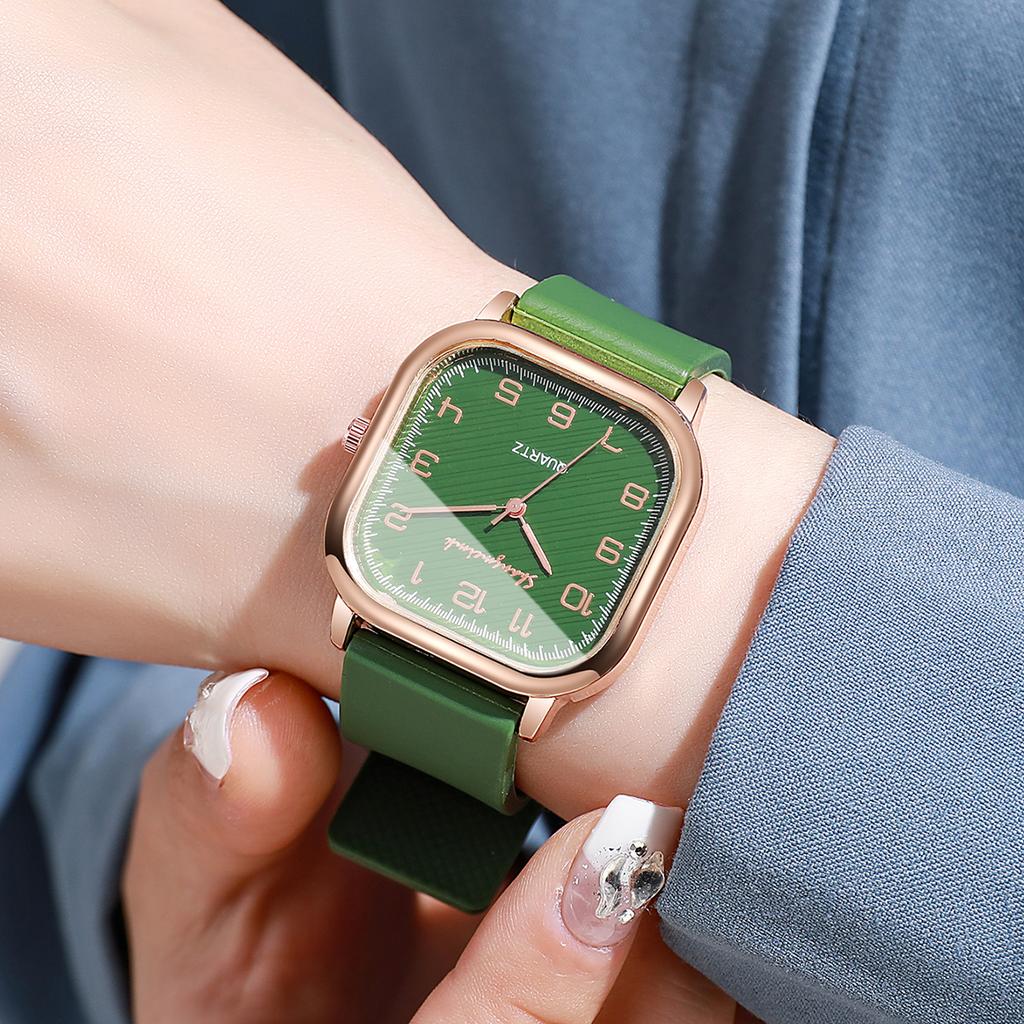 Women Square Watches Casual Silicone Strap Quartz Watch for Girls Clock